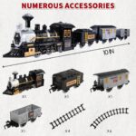 Electric Simulation Black Train Model with Track, Lights, and Music - Classic Railway Toy for Children, Ideal Birthday Gift - Image 6