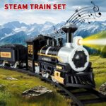 Electric Simulation Black Train Model with Track, Lights, and Music - Classic Railway Toy for Children, Ideal Birthday Gift - Image 2