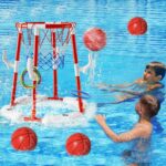 Floating Basketball Hoop for Pool - Summer Water Play Set with 4 Balls for Indoor and Outdoor Fun