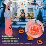 8FT/2.4M Inflatable Halloween Ghost Decoration with Built-In LED Light for Indoor and Outdoor Use - Image 6