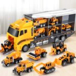 Children's Transport Truck Fire Vehicle Playset with Play Mat - 6 Mini Car Models and Fire Truck Racing Toys - Image 2