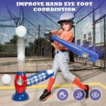 Automatic Pitching Machine for Children with T-Ball Set, Featuring a Plastic Bat and 10 Balls, Ideal for Young Players - Image 3