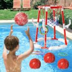 Floating Basketball Hoop for Pool - Summer Water Play Set with 4 Balls for Indoor and Outdoor Fun - Image 2