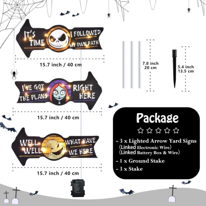 Lighted Jack and Sally Yard Signs - Spooky Halloween & Christmas Decor for Your Garden - Perfect Outdoor Lawn Stakes for Parties - Clearance Sale! - Image 6