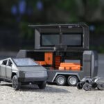 Toy Truck with Trailer - Cast Metal Cybertruck Model Pickup Truck, 1/36 Scale - Image 6