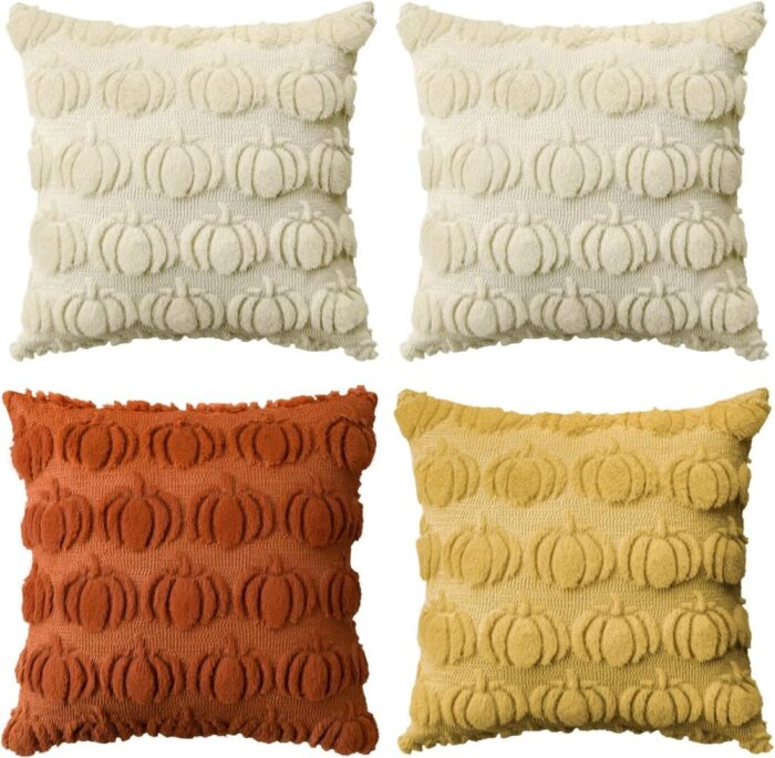 Cozy Autumn Vibes:  Pumpkin Caramel Throw Pillow Covers - Set of 2, 18x18 Inch Plush Faux Fur Cushion Cases for Seasonal Sofa Decor - Image 13