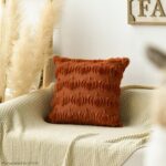 Cozy Autumn Vibes:  Pumpkin Caramel Throw Pillow Covers - Set of 2, 18x18 Inch Plush Faux Fur Cushion Cases for Seasonal Sofa Decor - Image 3