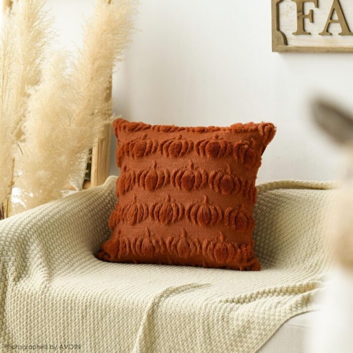 Cozy Autumn Vibes:  Pumpkin Caramel Throw Pillow Covers - Set of 2, 18x18 Inch Plush Faux Fur Cushion Cases for Seasonal Sofa Decor - Image 3