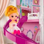 Kids' Pretend Play Villa Dollhouse for Ages 3-8, Featuring 12 Rooms, 2 Dolls, Accessories, and Slide - Ideal Birthday Gift for Girls - Image 4