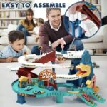 Dinosaur Mountain Climbing Toy Car Ramp Track Set with Colorful Vehicles and Racing Car, Ideal for Young Builders - Image 2