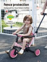 5-in-1 Toddler Tricycle with Push Handle for Ages 1-3 - Ideal Gift for Birthdays and Christmas - Image 2