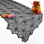 Spooktacular Black Lace Spider Web Halloween Table Runner - Perfect 18x72 Inch Decor for Parties and Dinners - Image 9
