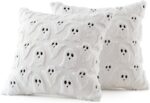 Set of 2 Halloween Ghost Pillow Covers - Soft Plush Faux Fur Decorative Cushions for Spooky Home Decor - 18x18 Inch White Throw Pillows for Couch, Sofa, Bed, and Porch - Image 8