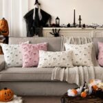 Set of 2 Halloween Ghost Pillow Covers - Soft Plush Faux Fur Decorative Cushions for Spooky Home Decor - 18x18 Inch White Throw Pillows for Couch, Sofa, Bed, and Porch - Image 5