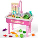 Play Kitchen Sink Toy Featuring Running Water, Dishwasher Functionality, and Enhanced Automatic Water Cycle System