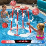 Floating Basketball Hoop for Pool - Summer Water Play Set with 4 Balls for Indoor and Outdoor Fun - Image 3