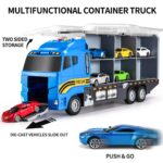 Children's Transport Truck Fire Vehicle Playset with Play Mat - 6 Mini Car Models and Fire Truck Racing Toys - Image 3