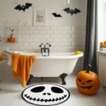 Cute & Creepy Jack Halloween Non-Slip 2Ft Round Bath Rug - Perfect for Indoor Decor & Holiday Celebrations! - Image 3