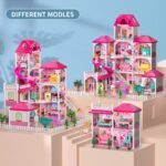 Kids' Pretend Play Villa Dollhouse for Ages 3-8, Featuring 12 Rooms, 2 Dolls, Accessories, and Slide - Ideal Birthday Gift for Girls - Image 3