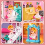Kids' Pretend Play Villa Dollhouse for Ages 3-8, Featuring 12 Rooms, 2 Dolls, Accessories, and Slide - Ideal Birthday Gift for Girls - Image 6