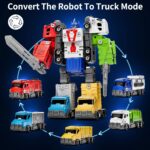 5-in-1 Transformable Robot Construction Vehicle Set for Boys - DIY Buildable Toy Trucks and Robots - Ideal Gifts for Children - Image 4