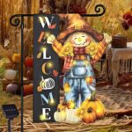Illuminate Your Halloween Spirit with Our LED Solar Garden Flag - 8 Modes Witch Feet Design, Double-Sided Cauldron & Eyeball Black Cat Decor for Your Porch! - Image 14