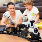Electric Simulation Black Train Model with Track, Lights, and Music - Classic Railway Toy for Children, Ideal Birthday Gift - Image 3