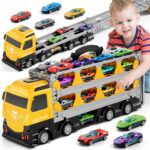Large Transporter Truck Toy Set with 24 Alloy Sports Cars - Educational Inertial Vehicle Gifts for Children - Image 3
