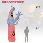 8FT/2.4M Inflatable Halloween Ghost Decoration with Built-In LED Light for Indoor and Outdoor Use - Image 7