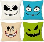 Spooktacular Halloween Pillow Covers Set - 4 Decorative 18"x18" Throw Cushions for Your Sofa or Bed - Image 7