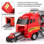 Children's Transport Truck Fire Vehicle Playset with Play Mat - 6 Mini Car Models and Fire Truck Racing Toys - Image 4