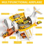 Large Transport Spray Airplane Toy Set for Kids Aged 4-8 with 10 Fire Truck Vehicles - Ideal Birthday Gift for Boys and Girls - Image 3