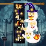 Illuminate Your Halloween Spirit with Our LED Solar Garden Flag - 8 Modes Witch Feet Design, Double-Sided Cauldron & Eyeball Black Cat Decor for Your Porch! - Image 13