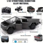 Toy Truck with Trailer - Cast Metal Cybertruck Model Pickup Truck, 1/36 Scale - Image 3