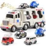 5-in-1 Ambulance Truck Toy Set for Boys Ages 3-6 - Ideal Birthday Gift for Toddlers Featuring Fire Trucks and Cars - Image 2