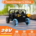 24V Electric Ride-On Dump Truck for Kids, 2-Seater UTV with 2.4G Remote Control, Bluetooth Music, LED Lights, and 24 Volt Battery - Image 3