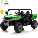 24V Electric Ride-On Dump Truck for Kids, 2-Seater UTV with 2.4G Remote Control, Bluetooth Music, LED Lights, and 24 Volt Battery