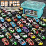 12/50-Piece Set of Pull-Back Mini Race Cars with Storage Box - Ideal Toys for Boys Aged 3-6 Years, Perfect for Birthday Gifts - Image 10