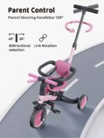 5-in-1 Toddler Tricycle with Push Handle for Ages 1-3 - Ideal Gift for Birthdays and Christmas - Image 6