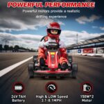 24V Electric Go Kart - Battery-Powered Drift Cart for Children Ages 6 and Up with Safety Belt for Outdoor Riding Fun - Image 4