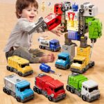 5-in-1 Transformable Robot Construction Vehicle Set for Boys - DIY Buildable Toy Trucks and Robots - Ideal Gifts for Children - Image 2