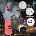 8FT/2.4M Inflatable Halloween Ghost Decoration with Built-In LED Light for Indoor and Outdoor Use - Image 5