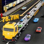 Large Transporter Truck Toy Set with 24 Alloy Sports Cars - Educational Inertial Vehicle Gifts for Children - Image 2