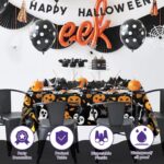 Spooktacular  Halloween Tablecloths - 2 Pack Disposable Plastic Decorations for Indoor & Outdoor Parties! - Image 3