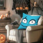 Spooktacular Halloween Pillow Covers Set - 4 Decorative 18"x18" Throw Cushions for Your Sofa or Bed - Image 4
