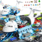 Large Transport Spray Airplane Toy Set for Kids Aged 4-8 with 10 Fire Truck Vehicles - Ideal Birthday Gift for Boys and Girls - Image 5