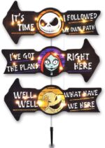 Lighted Jack and Sally Yard Signs - Spooky Halloween & Christmas Decor for Your Garden - Perfect Outdoor Lawn Stakes for Parties - Clearance Sale!