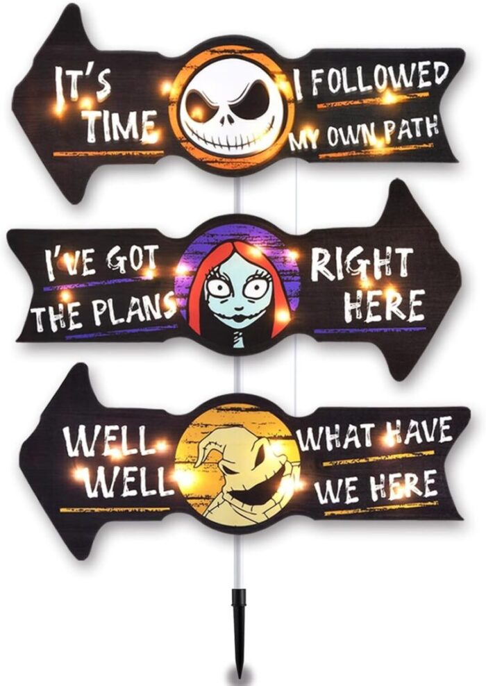 Lighted Jack and Sally Yard Signs - Spooky Halloween & Christmas Decor for Your Garden - Perfect Outdoor Lawn Stakes for Parties - Clearance Sale! - Image 1