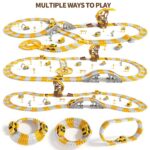 Engineering Race Track Playset for Boys - 6 Piece Set of Construction Vehicles and Flexible Track Design - Image 5