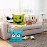 Spooktacular Halloween Pillow Covers Set - 4 Decorative 18"x18" Throw Cushions for Your Sofa or Bed - Image 6